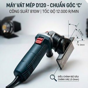 Máy vát mép D120 chuyên dụng, chuẩn góc 45 độ, hỗ trợ vát mép kim loại nhanh chóng và chính xác.