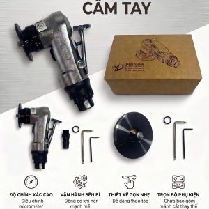 Máy vát mép khí nén cầm tay nhỏ gọn, chính xác cao, trọn bộ phụ kiện cho xưởng cơ khí.